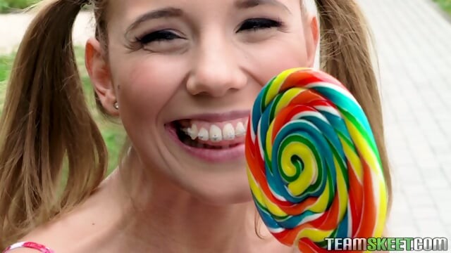 Petite Blonde Teen Cutie: Brace Face Cutie