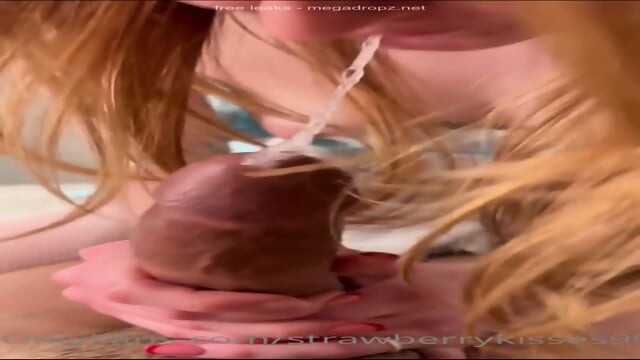 Maid Strawberry Kisses Blows And Jerks A Cock